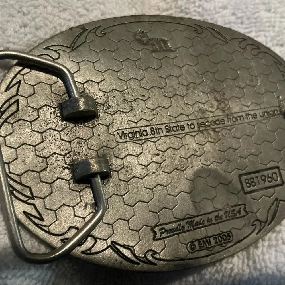 Red and Silver Oval Belt Buckle